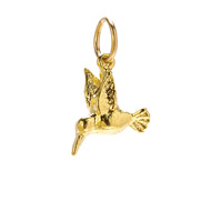 hummingbird charm, gold dipped