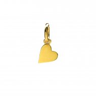 sideways heart charm, gold dipped