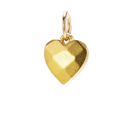 faceted heart charm, gold dipped