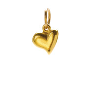 full heart charm, gold dipped