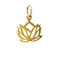 rising lotus charm, gold dipped