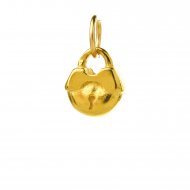 lock charm, gold dipped