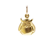 owl charm, gold dipped