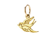 robin charm, gold dipped