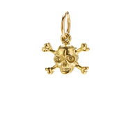 skull & crossbones charm, gold dipped
