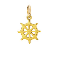 ship wheel charm, gold dipped
