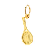 tennis racket charm, gold dipped