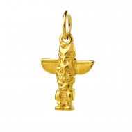 totem pole charm, gold dipped