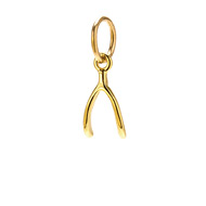 wishbone charm, gold dipped