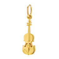 violin charm, gold dipped