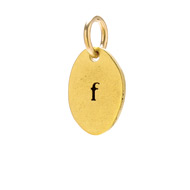 "F" charm, gold dipped