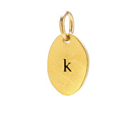 "K" charm, gold dipped