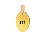 "M" charm, gold dipped