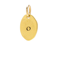 "O" charm, gold dipped