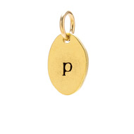 "P" charm, gold dipped