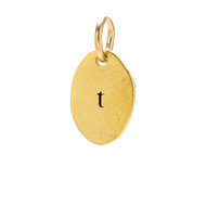 "T" charm, gold dipped