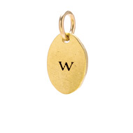 "W" charm, gold dipped
