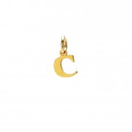 open c charm, gold dipped