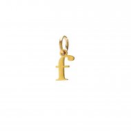 open f charm, gold dipped