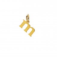 open m charm, gold dipped