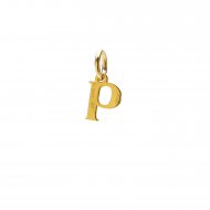 open p charm, gold dipped