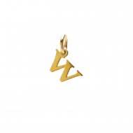 open w charm, gold dipped