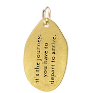 "it's the journey" charm, gold dipped