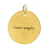 "I have angels" charm, gold dipped
