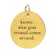 "karma" charm, gold dipped