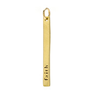 "faith" stick charm, gold dipped