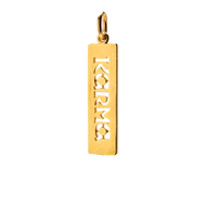 "karma" word charm, gold dipped