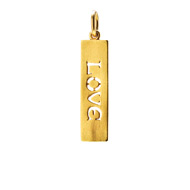 "love" word charm, gold dipped