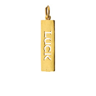 "luck" word charm, gold dipped