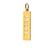 "peace" word charm, gold dipped
