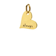 "always" heart charm, gold dipped
