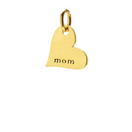 "mom" heart charm, gold dipped