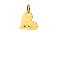 "xoxo" heart charm, gold dipped