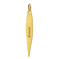 "dream" pointe charm, gold dipped