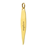 "explore" pointe charm, gold dipped