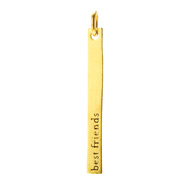 "best friends" stick charm, gold dipped