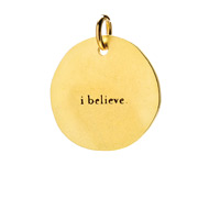 "I believe" charm, gold dipped