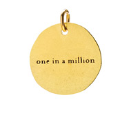 "one in a million" charm, gold dipped