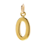 "0" charm, gold dipped