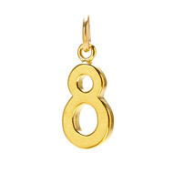 "8" charm, gold dipped