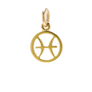 zodiac "pisces" charm, gold dipped
