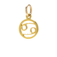 zodiac "cancer" charm, gold dipped