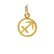 zodiac "sagittarius" charm, gold dipped