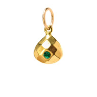 may birthstone charm, gold dipped