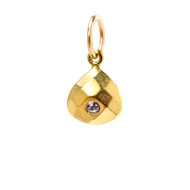 june birthstone charm, gold dipped