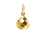 august birthstone charm, gold dipped